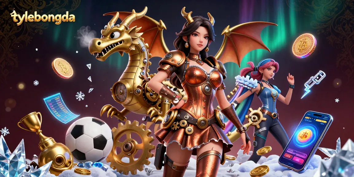 Engage with tylebongda sports betting through dynamic 3D illustrations with vibrant crypto elements.