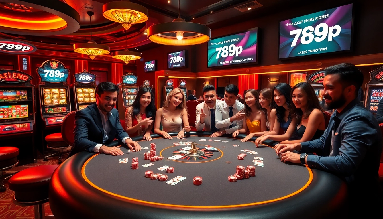Experience the thrill of 789p casino games with vibrant tables and excited players.