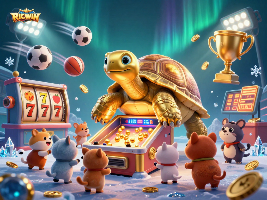 Win big at RICWIN with dynamic gaming action and colorful character illustrations.