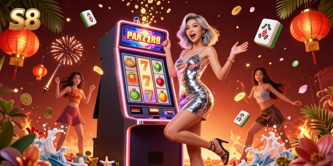 Experience the thrill of S8 with an exciting jackpot celebration in a vibrant casino scene.