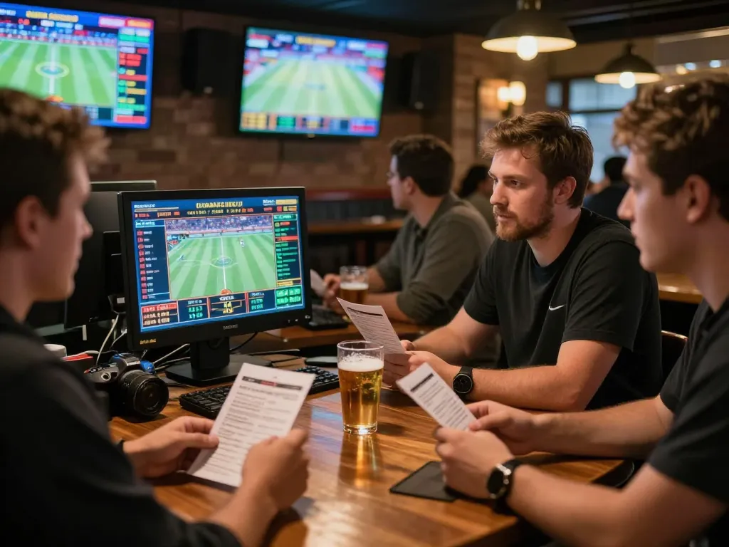 Experience the excitement of 123Win đăng ký with friends analyzing sports bets during game day.