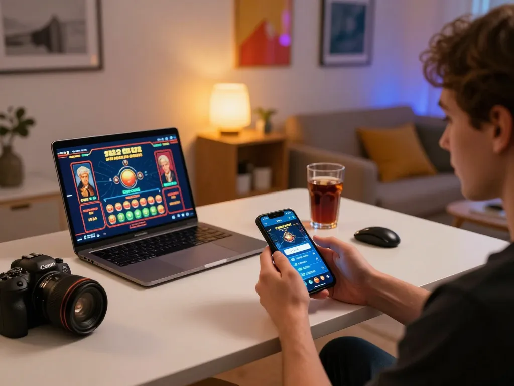 B52 Club mobile app showcased on smartphone during online gaming session at home.