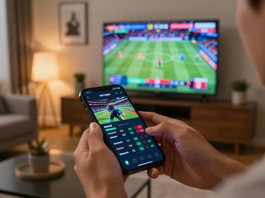 Watch dynamic sports betting unfold with lc88an on a smartphone, capturing live odds and excitement.