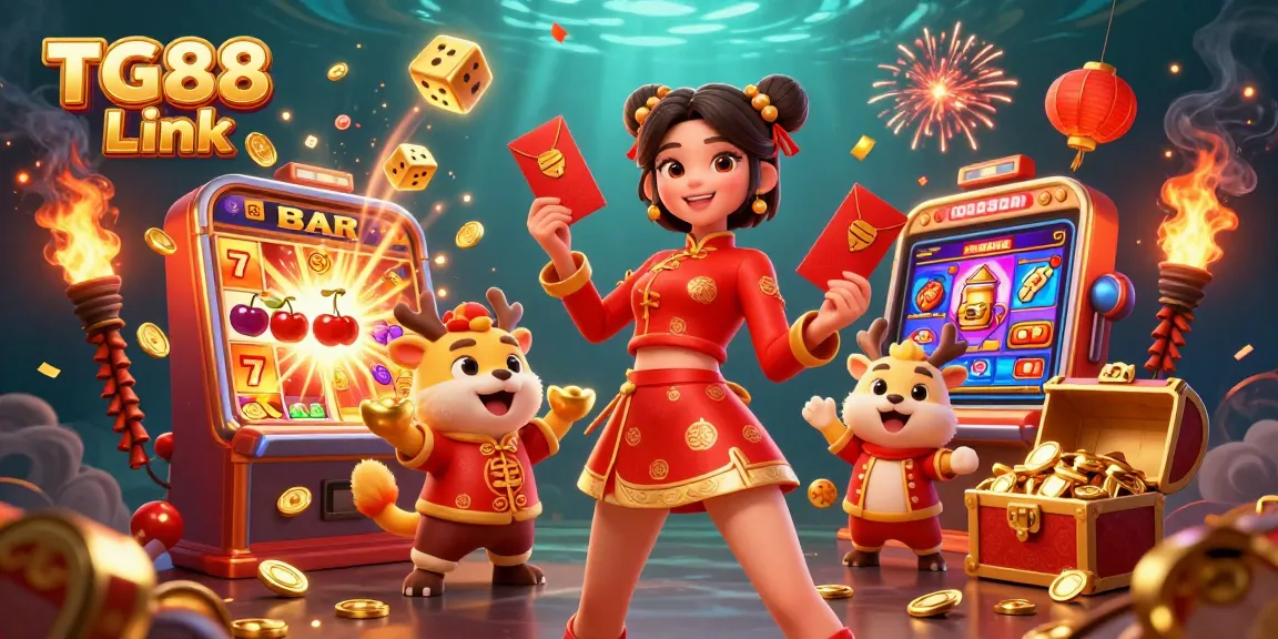 Experience thrilling gaming adventures with TG88 Link featuring a vibrant 3D casino scene