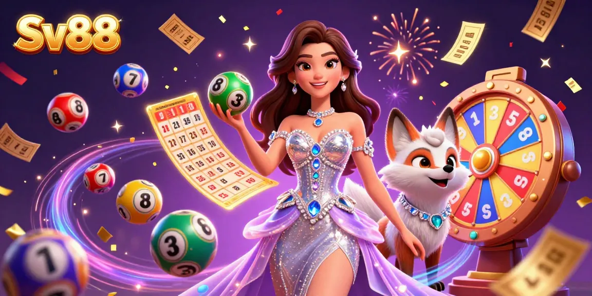 Experience exhilarating fun at Sv88 with vibrant lottery elements and a stunning casino queen.