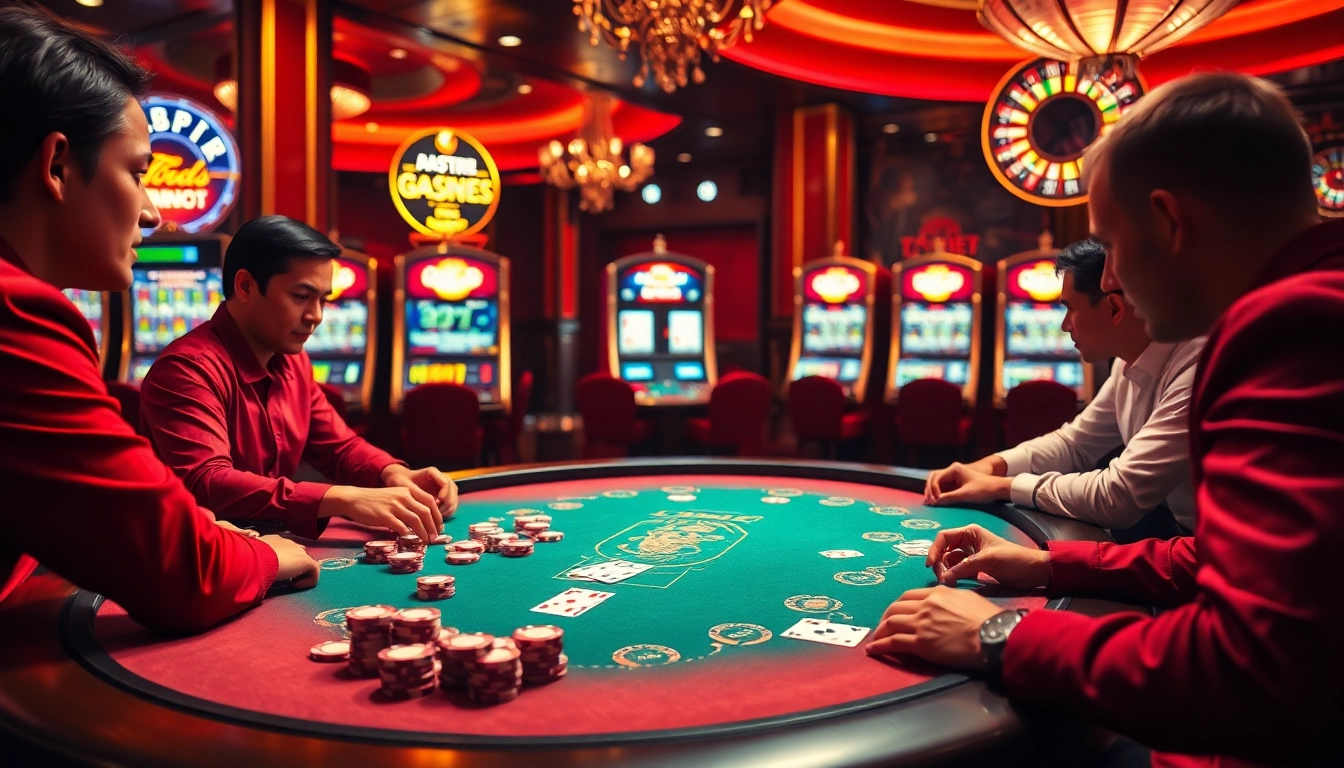 Experience the excitement at https://thabet.baby/ with a thrilling poker game set in a luxurious casino.