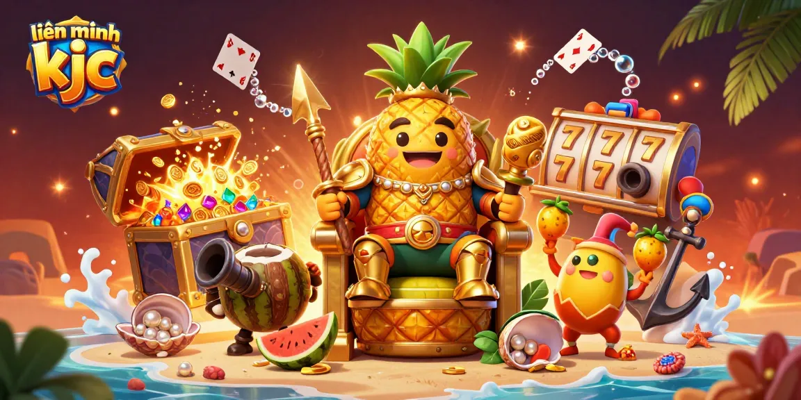 Experience thrilling gameplay with liên minh kjc featuring an exciting 3D pineapple king scene and casino elements.