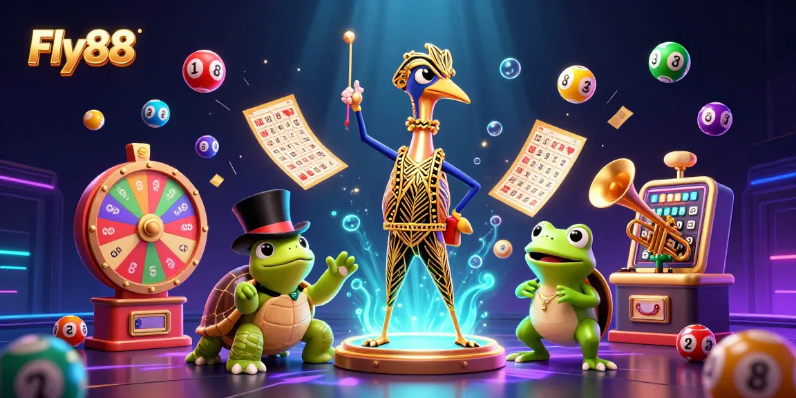 Play exciting games at Fly88 with vibrant animated lottery balls and dynamic casino elements.