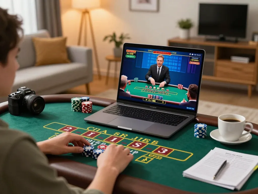 Engaging in online baccarat at home with 88คลับ live dealer setup.