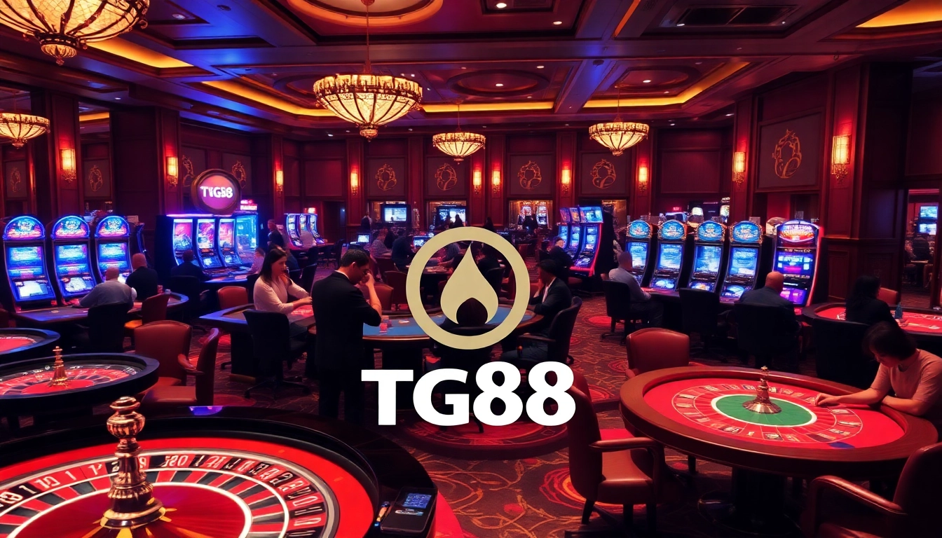 Experience the thrill of TG88 gaming at an exciting casino with vibrant tables.