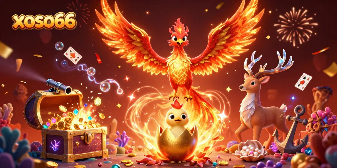 Engage with xoso66's thrilling gambling adventures in this vibrant fantasy scene.