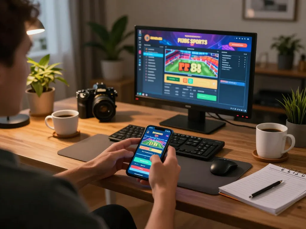 Mobile betting on rr 88 app in a cozy home office setting with strategy notes visible