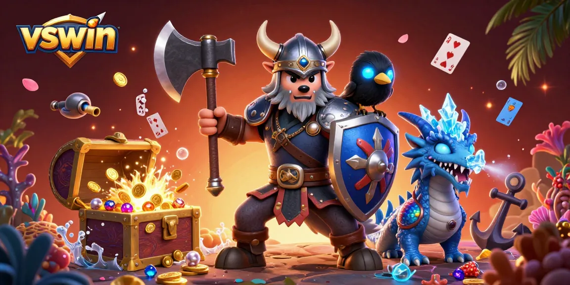 Spin the reels and win big with VSWIN, featuring vibrant characters in a dynamic casino setting.