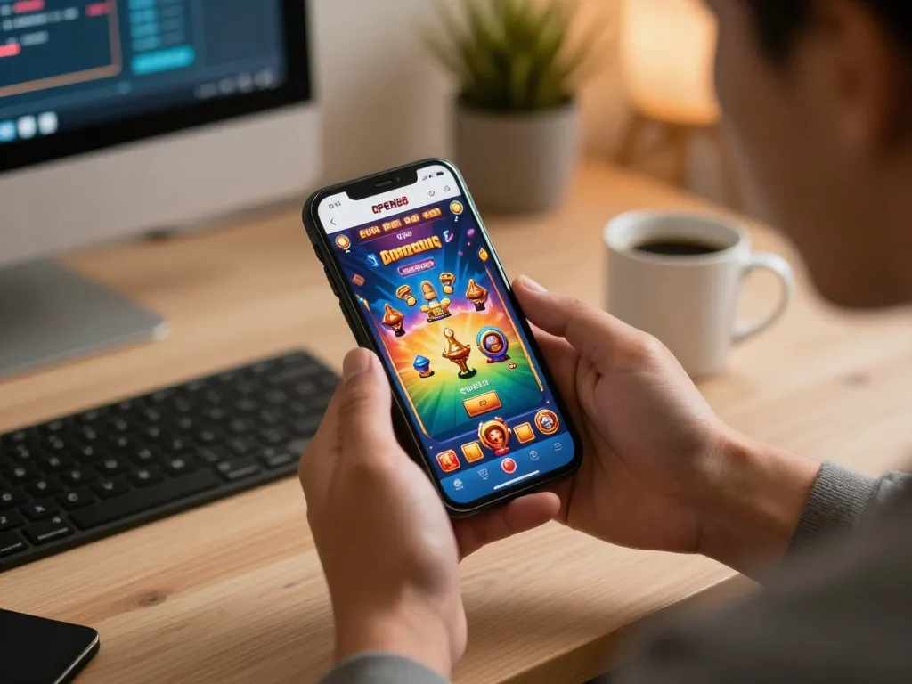 Open88 app gameplay on smartphone showing user engaged in mobile betting.