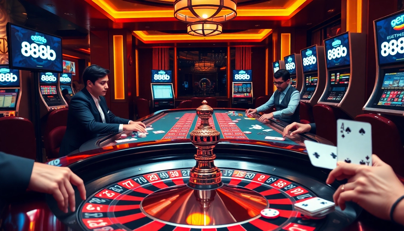 Experience the excitement of casino gaming at 888b with high-stakes poker and vibrant slot machines.