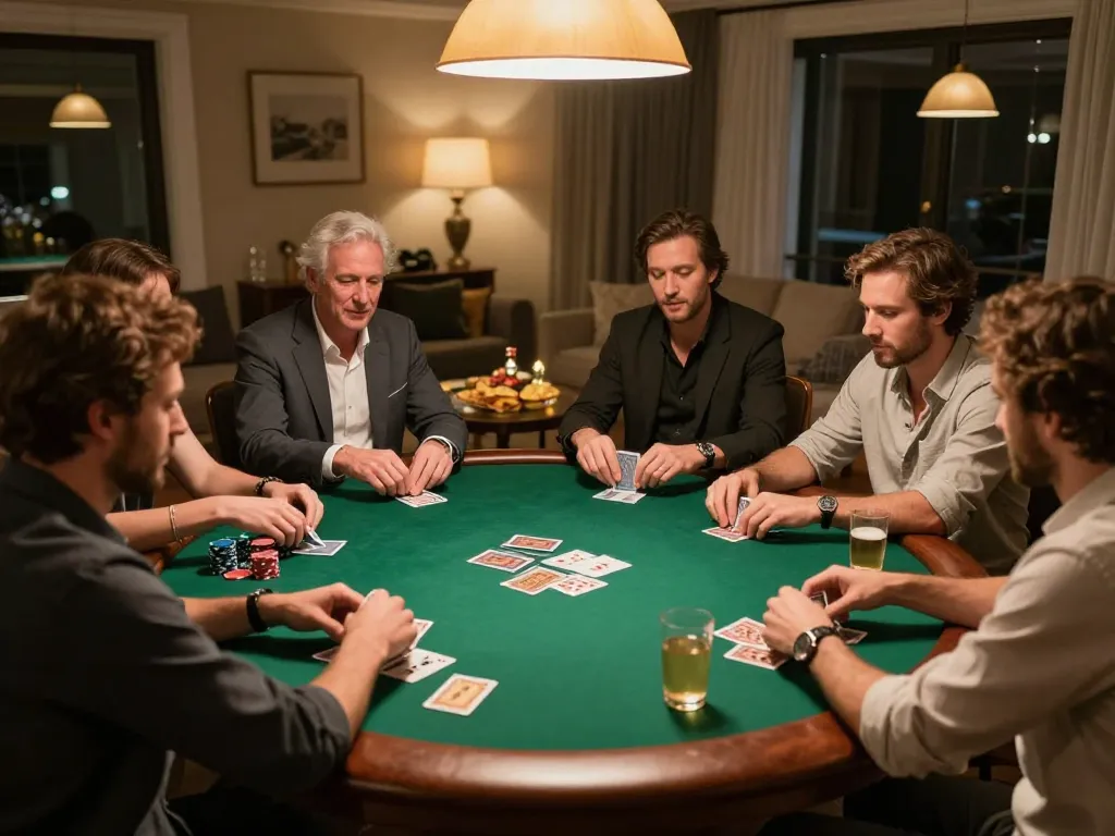Players enjoying an exciting poker game at home, showcasing the x88 strategic gameplay experience.