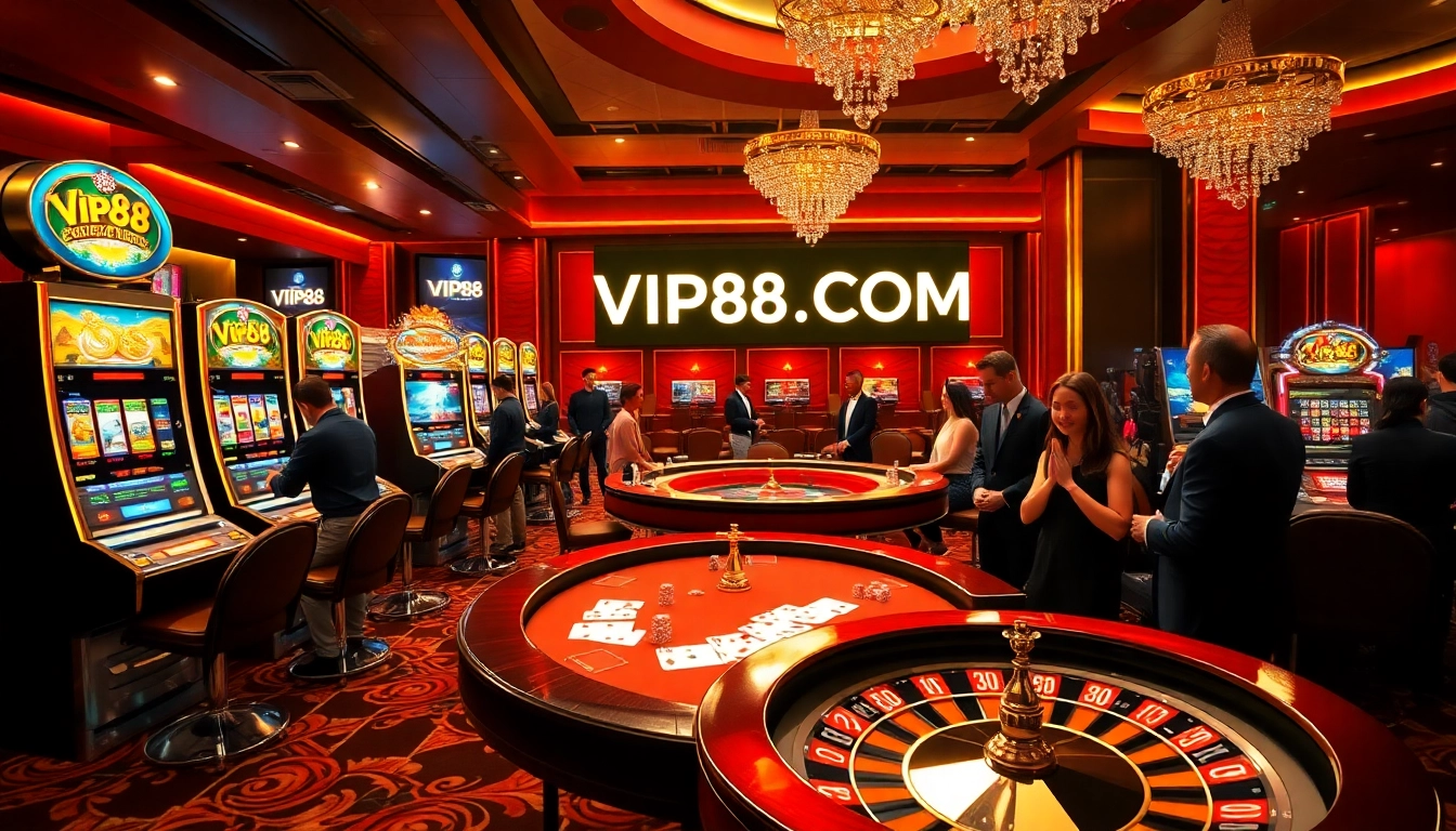Experience high-stakes excitement at vip88 com with vibrant gaming and professional atmosphere.