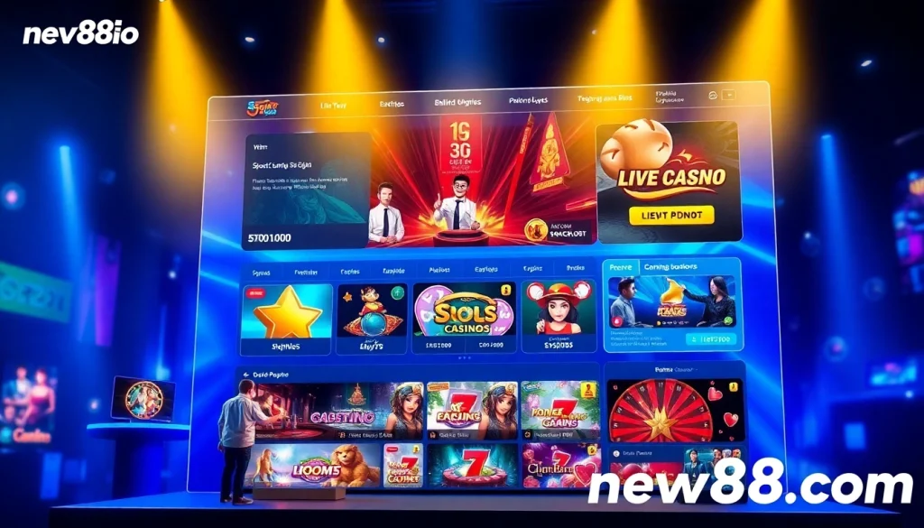 Experience the dynamic gaming interface at new88go.com featuring sports betting and live casino action.