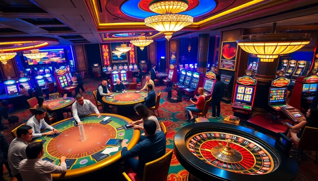 Experience high-stakes gaming excitement at https://rr9977.com/ with players engaged at vibrant casino tables.