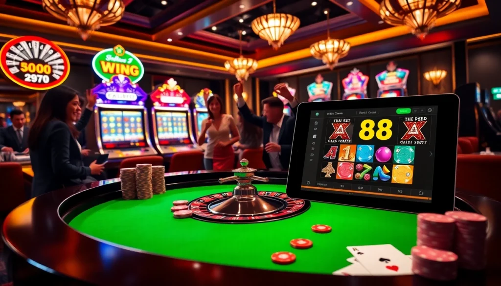 Engaging players enjoying the thrilling TR88 GAME experience at a vibrant casino.