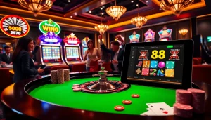 Engaging players enjoying the thrilling TR88 GAME experience at a vibrant casino.