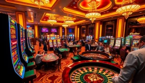 Excited players engaging in casino games at ZK88 Club, showcasing luxury and thrill in online gambling.