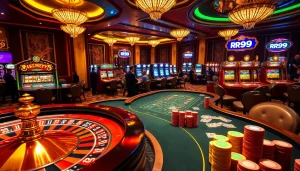 Experience the excitement of RR99 with vibrant casino tables and lively gameplay.