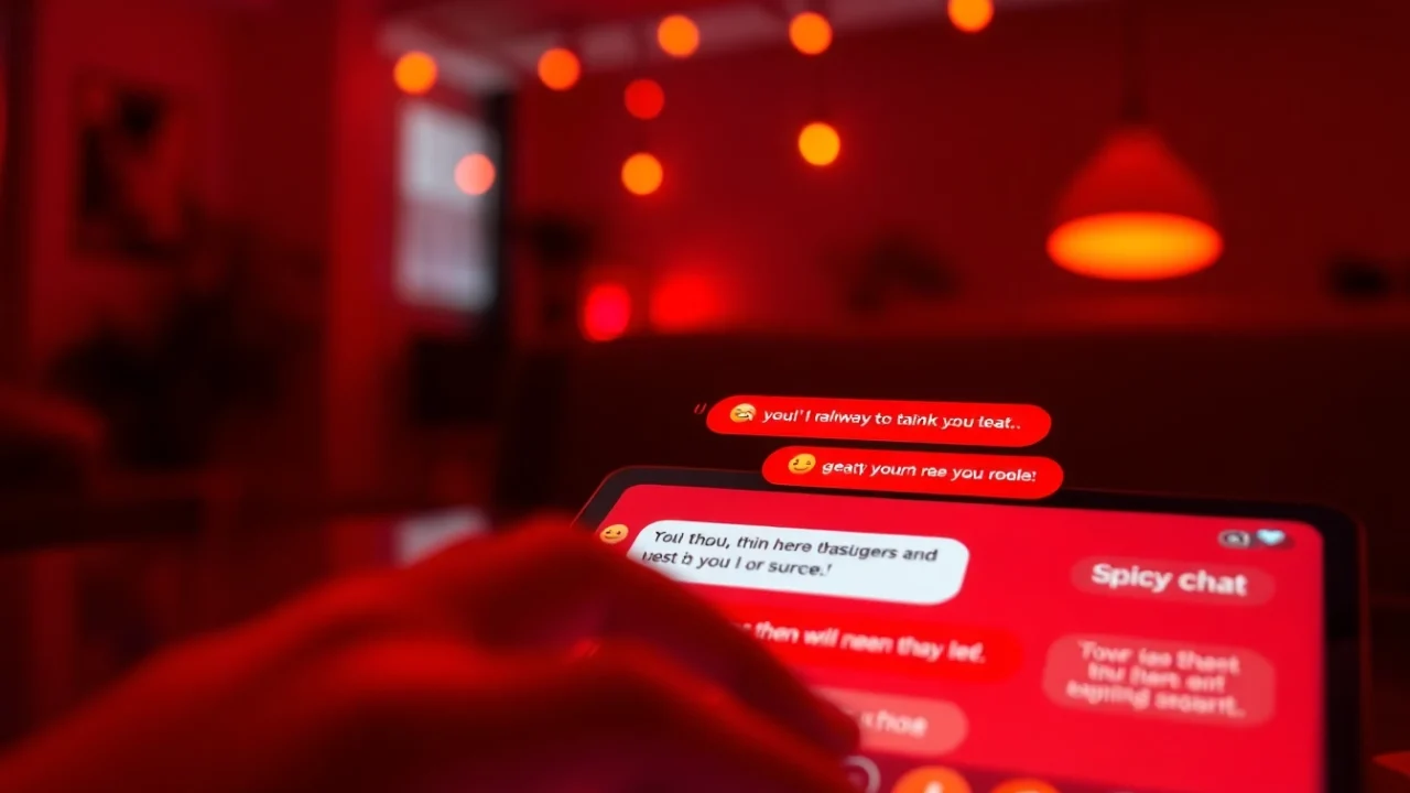 Spicy chat conversation interface highlighting playful and suggestive exchanges.