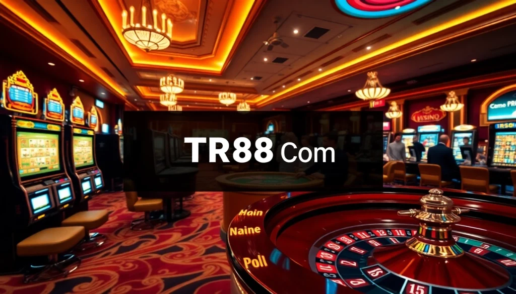 Experience thrilling gameplay at TR88 Com with vibrant casino tables and engaging slot machines.