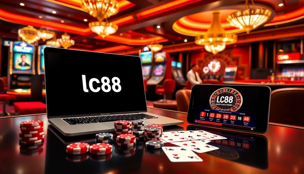 Stream online gambling excitement at https://lc88.co.com/ with vibrant casino elements and engaging players.