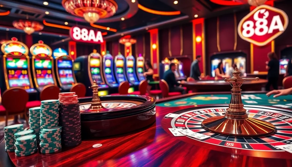 Experience the thrill of gambling at 88AA casino with vibrant tables and exciting gameplay.
