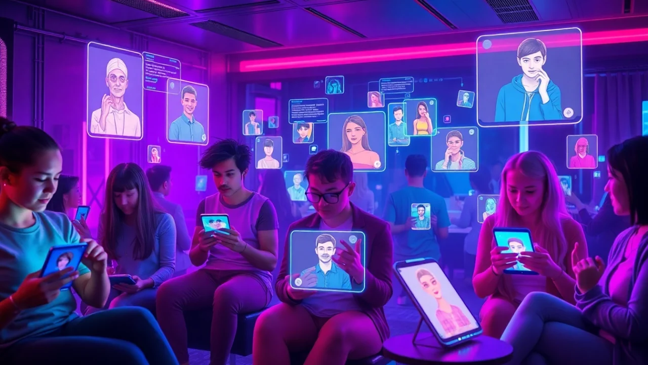 Engaging scene of users interacting with the best nsfw ai platforms in a vibrant digital environment.