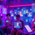 Engaging scene of users interacting with the best nsfw ai platforms in a vibrant digital environment.